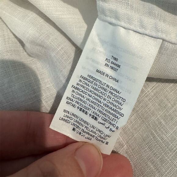 Boden 100% Linen Button Down White SZ 2 Coastal Grandma Quiet Luxury EUC - Picture 4 of 8